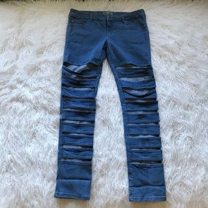 ROYAL BONES BY DAANG Mummy Strap Skinny Jeans Blue